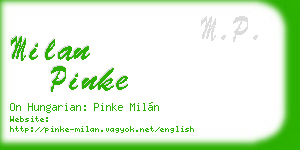 milan pinke business card